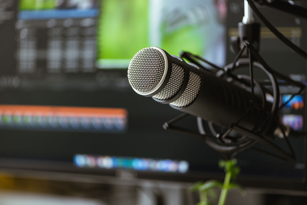 Microphone in the foreground